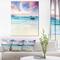 Designart - Exotic Seashore Sunset Over Blue Sea - Extra Large Seascape Art Canvas